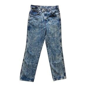 Vintage 80s H.I.S Acid Wash Jeans Mens Size 31 x 30 Made in USA Straight Leg 90s